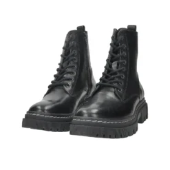 Stivali Bassi|Stivaletti Bassi>Tata Italia Anfibi in vera pelle. Fondo alto 4cm Nero