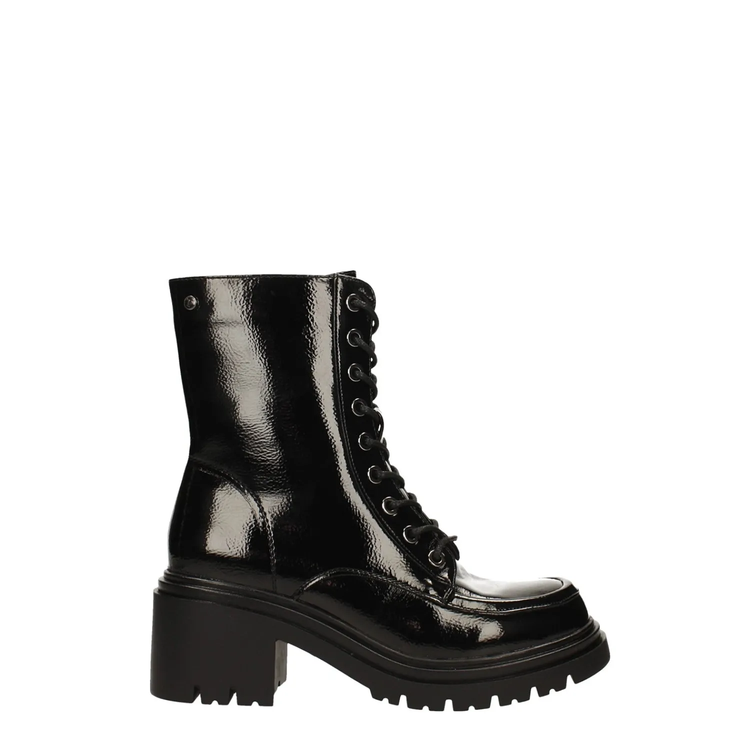 Stivali Bassi|Anfibi>Tata Italia Anfibi in vernice. Tacco largo alto 5cm Nero