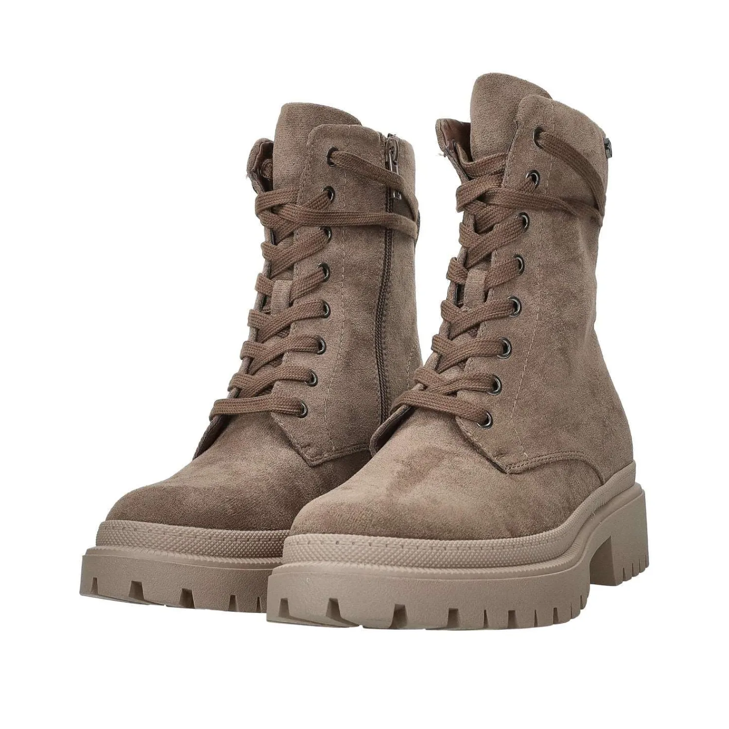 Stivali Bassi|Stivaletti Bassi>Tata Italia Anfibi stringati.Tacco alto 4cm Taupe