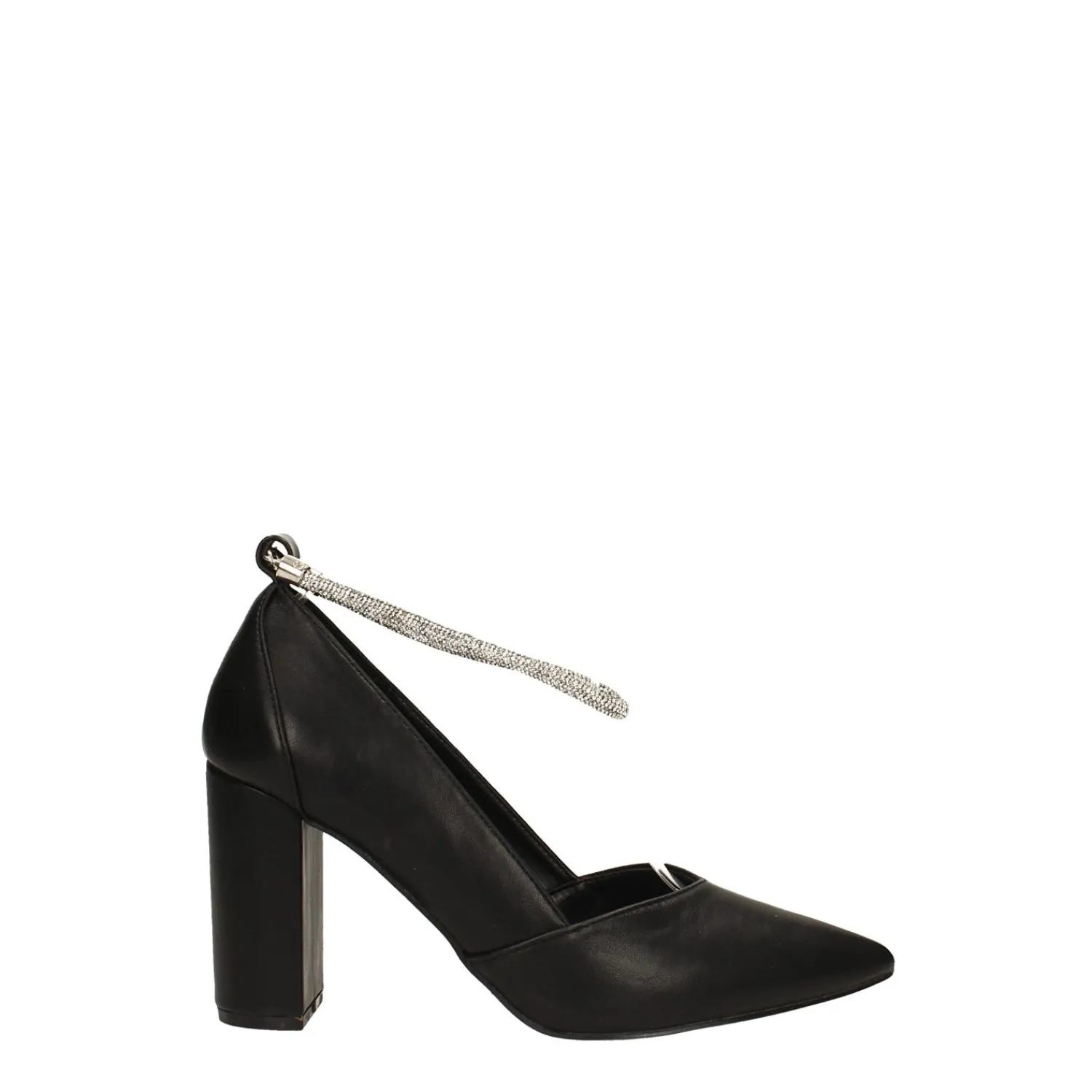 Décolleté>Tata Italia Décolleté con scollo a punta e cinturino alla caviglia con strass. Tacco alto 8cm Nero