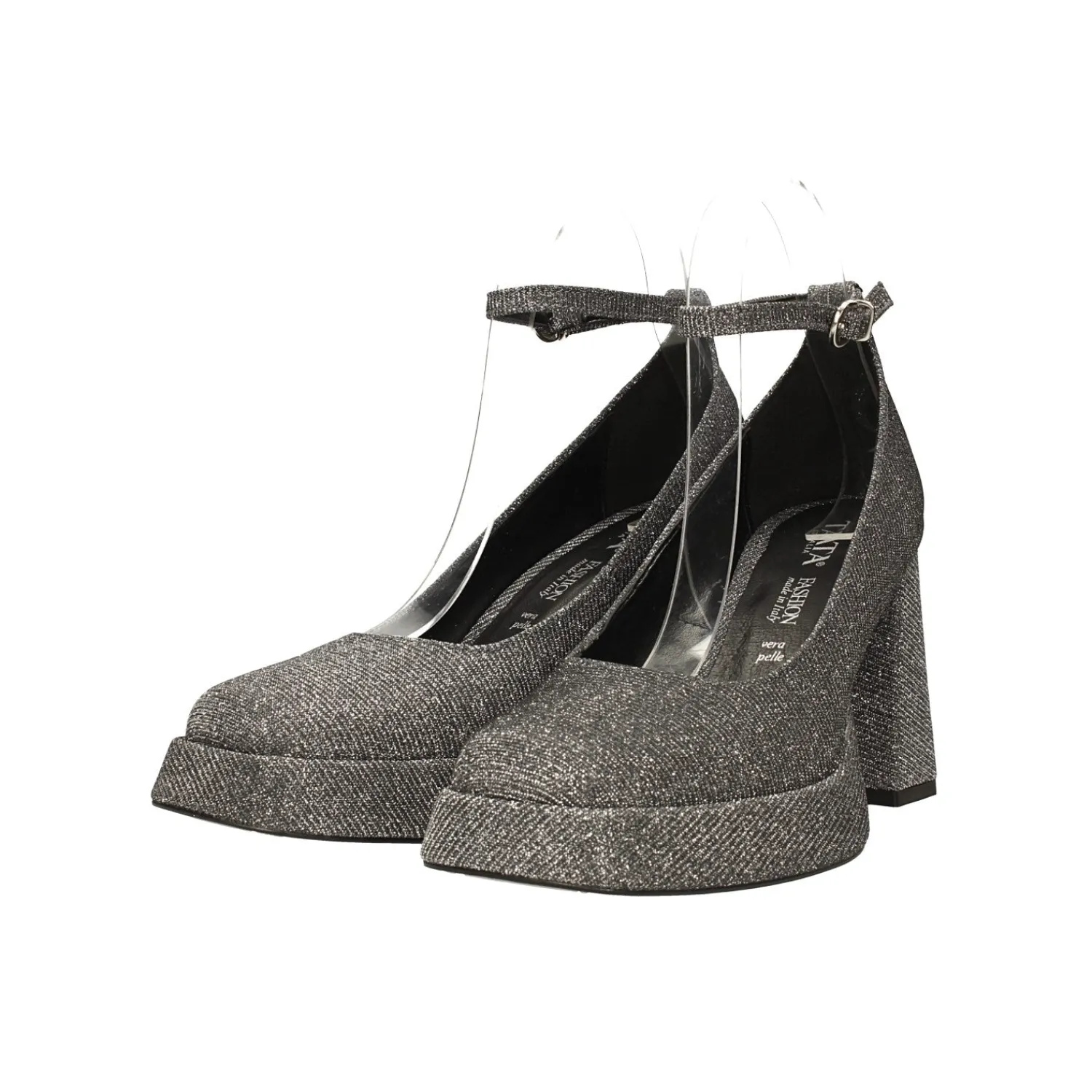 Décolleté>Tata Italia Décolleté glitterate. con punta squadrata e plateau. Made in Italy. Tacco alto 9cm