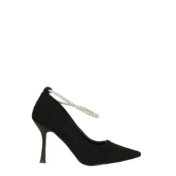 Décolleté>Tata Italia Décolleté in microfibra con cinturino ricoperto di strass. Tacco alto 9cm Nero