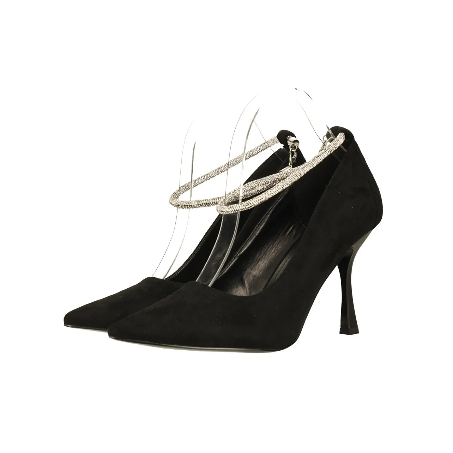 Décolleté>Tata Italia Décolleté in microfibra con cinturino ricoperto di strass. Tacco alto 9cm Nero