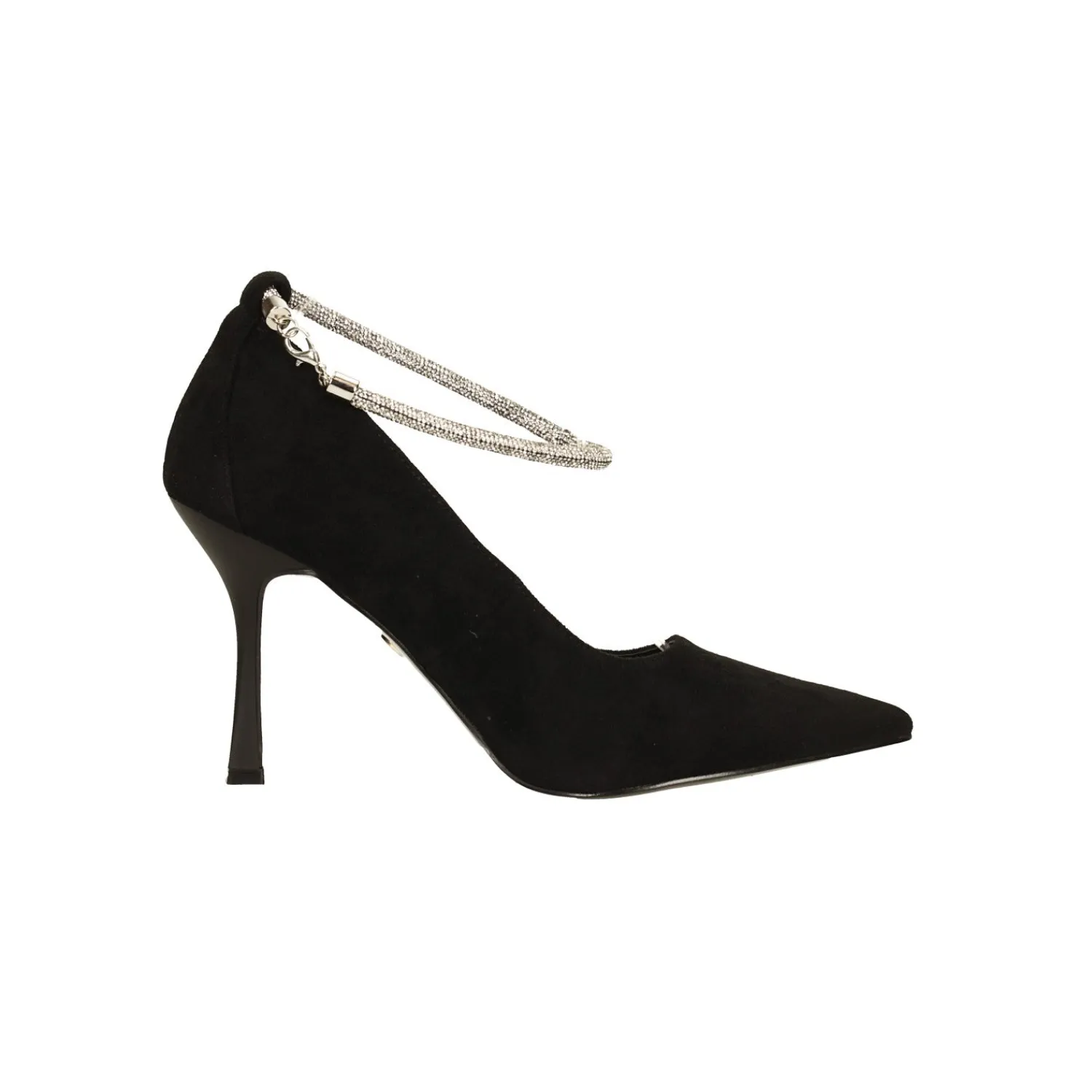 Décolleté>Tata Italia Décolleté in microfibra con cinturino ricoperto di strass. Tacco alto 9cm Nero