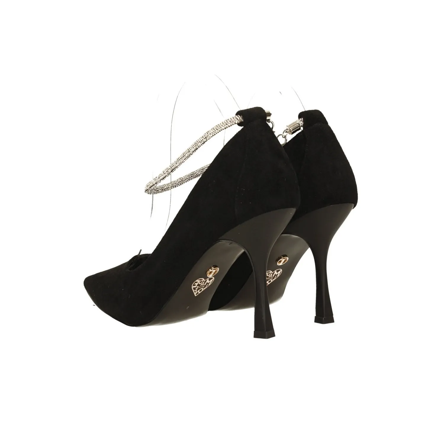 Décolleté>Tata Italia Décolleté in microfibra con cinturino ricoperto di strass. Tacco alto 9cm Nero