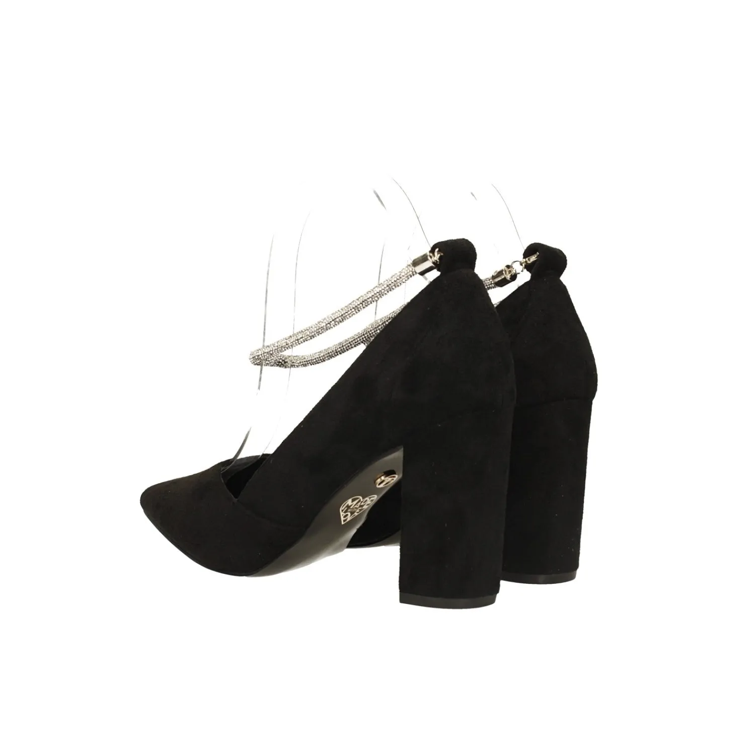 Décolleté>Tata Italia Décolleté in microfibra con cinturino alla caviglia con strass. Tacco alto 8cm Nero