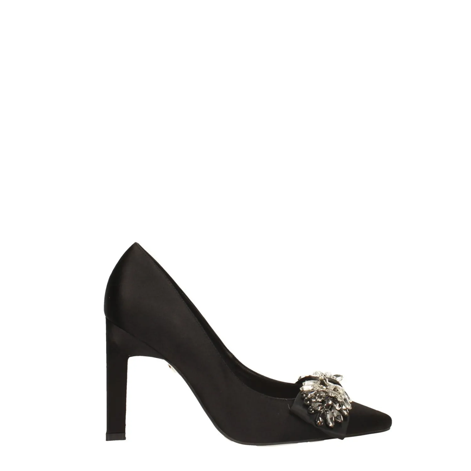 Décolleté>Tata Italia Décolleté in satin con fiocco luccicante sulla punta. Tacco triangolare alto 10.5cm Nero