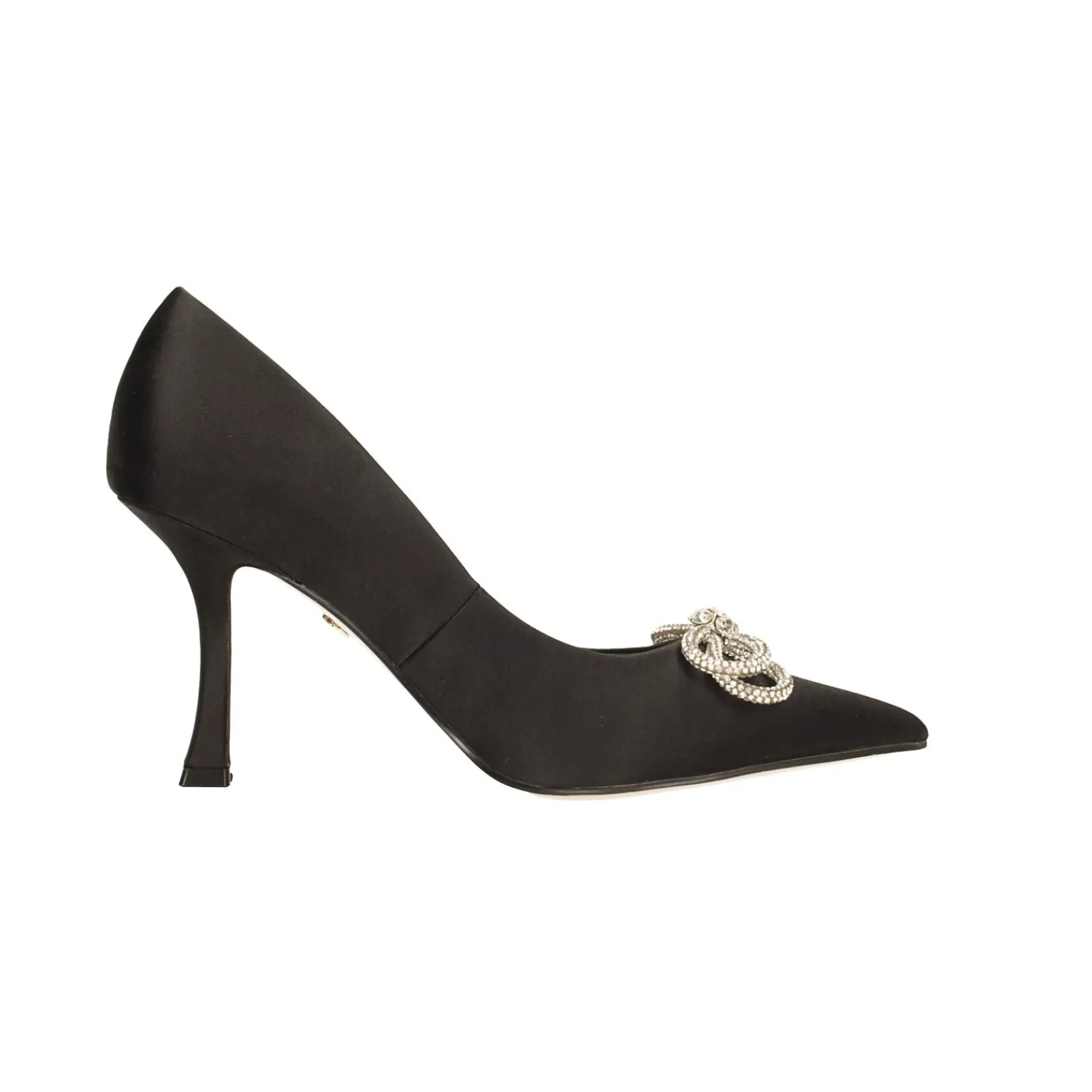 Décolleté>Tata Italia Décolleté in tessuto satin.. con fiocco tempestato di strass. Tacco alto 9cm Nero