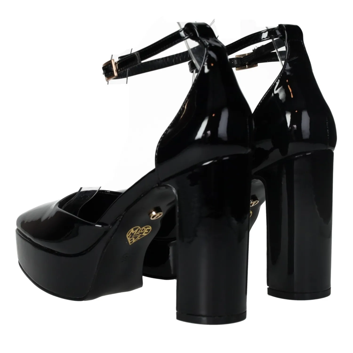Décolleté>Tata Italia Décolleté in vernice con cinturino. Tacco alto 10.5 cm Nero
