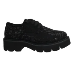 Articoli In Promozione>Tata Italia Derby con strass.Tacco alto 4cm Nero
