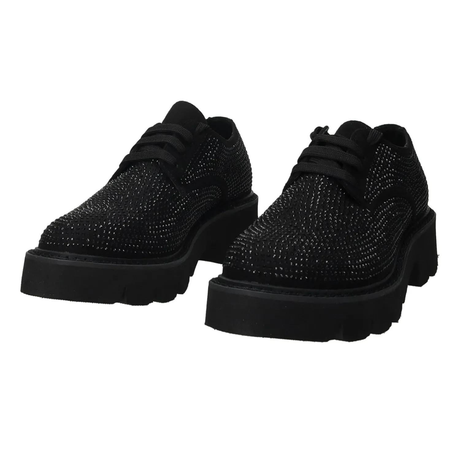 Articoli In Promozione>Tata Italia Derby con strass.Tacco alto 4cm Nero