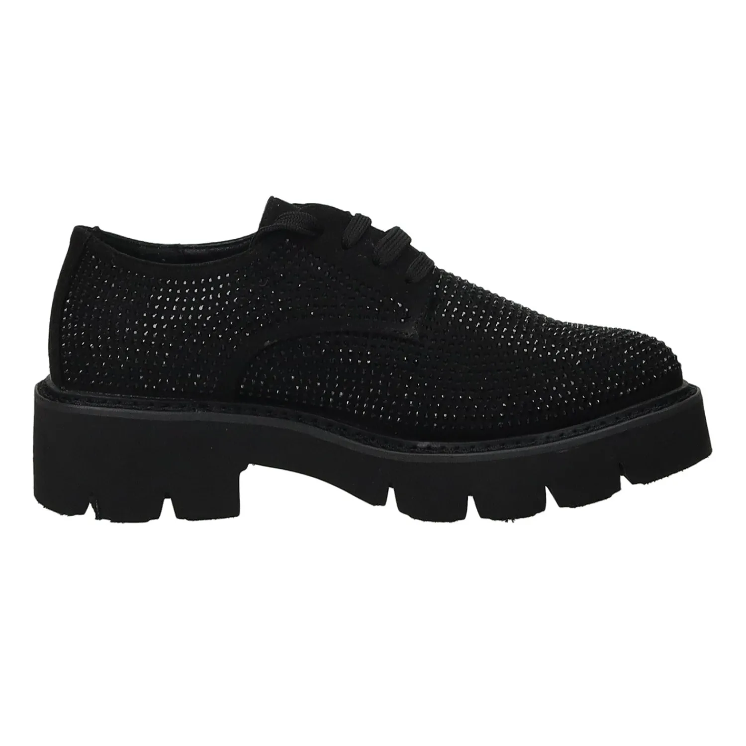 Articoli In Promozione>Tata Italia Derby con strass.Tacco alto 4cm Nero