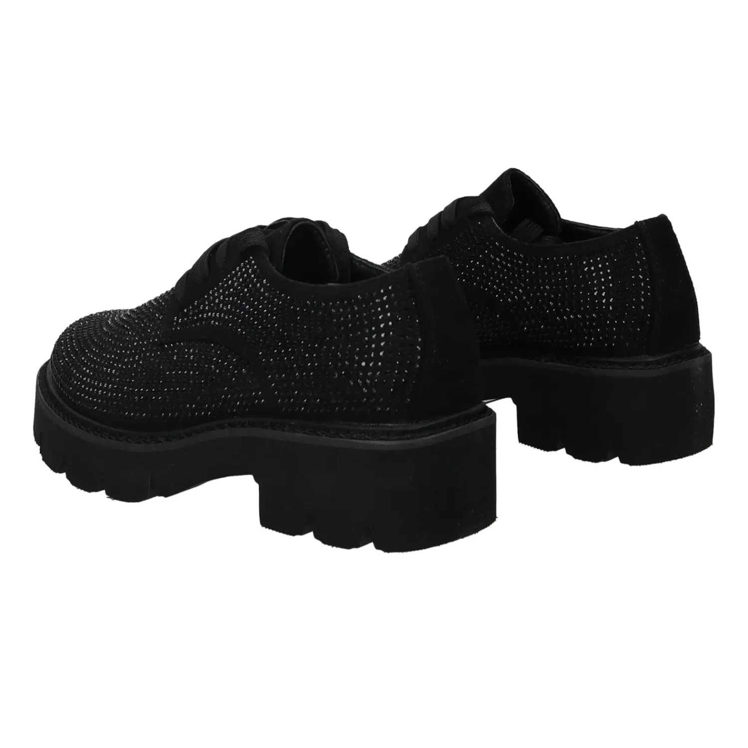 Articoli In Promozione>Tata Italia Derby con strass.Tacco alto 4cm Nero