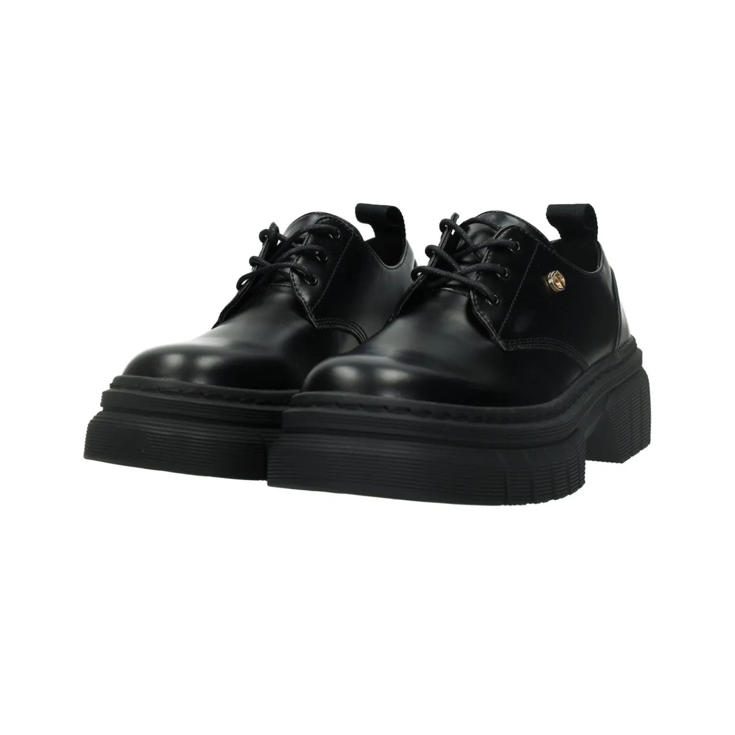 Articoli In Promozione>Tata Italia Derby con suola carrarmato.Tacco alto 4cm Nero