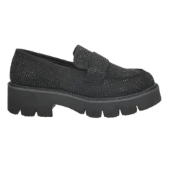 Mocassini|Articoli In Promozione>Tata Italia Mocassini con strass.Tacco alto 4cm Nero