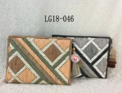 Pochette>Tata Italia Pochette in paglia intrecciata con motivi geometrici