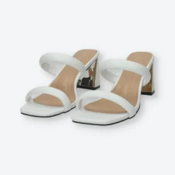 Sandali>Tata Italia Sandali con doppia fascia.Tacco alto 6cm Bianco