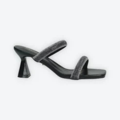 Sandali>Tata Italia Sandali con due fasce e strass. Tacco alto 7cm Nero