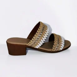 Sandali>Tata Italia Sandali con fasce ricamate Made in Italy Beige