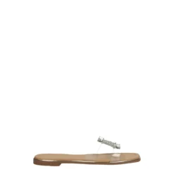 Sandali>Tata Italia Sandali flat con dettaglio circolare in strass. Beige