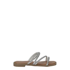 Sandali>Tata Italia Sandali flat con listini tempestati di strass Argento