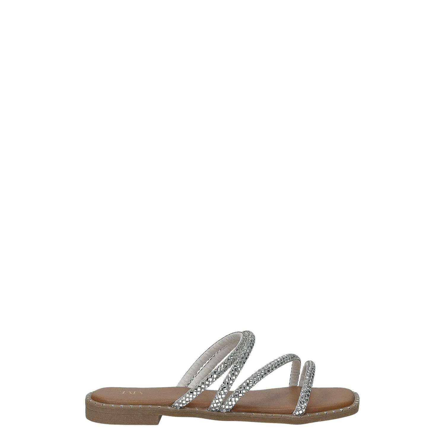 Sandali>Tata Italia Sandali flat con listini tempestati di strass Argento