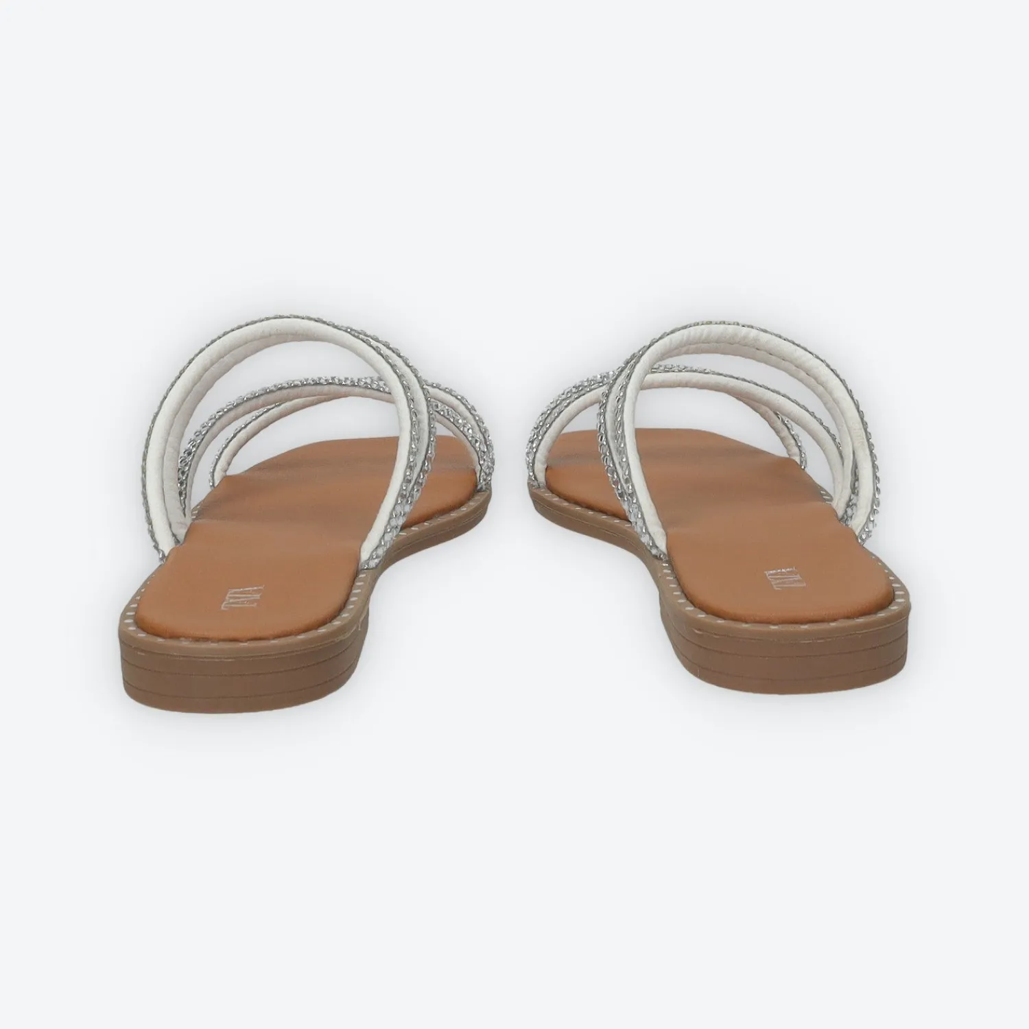Sandali>Tata Italia Sandali flat con listini tempestati di strass Argento