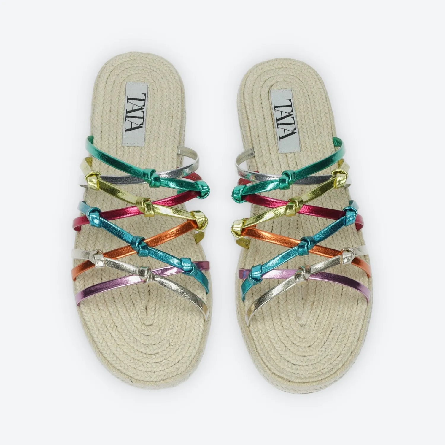 Sandali>Tata Italia Sandali flat in corda Multicolore