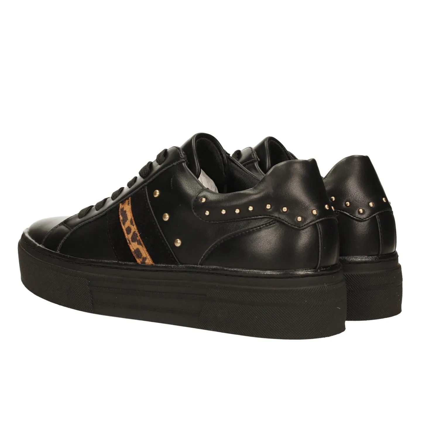 Sneakers|Articoli In Promozione>Tata Italia Sneakers con borchie e inserto leopardato Nero