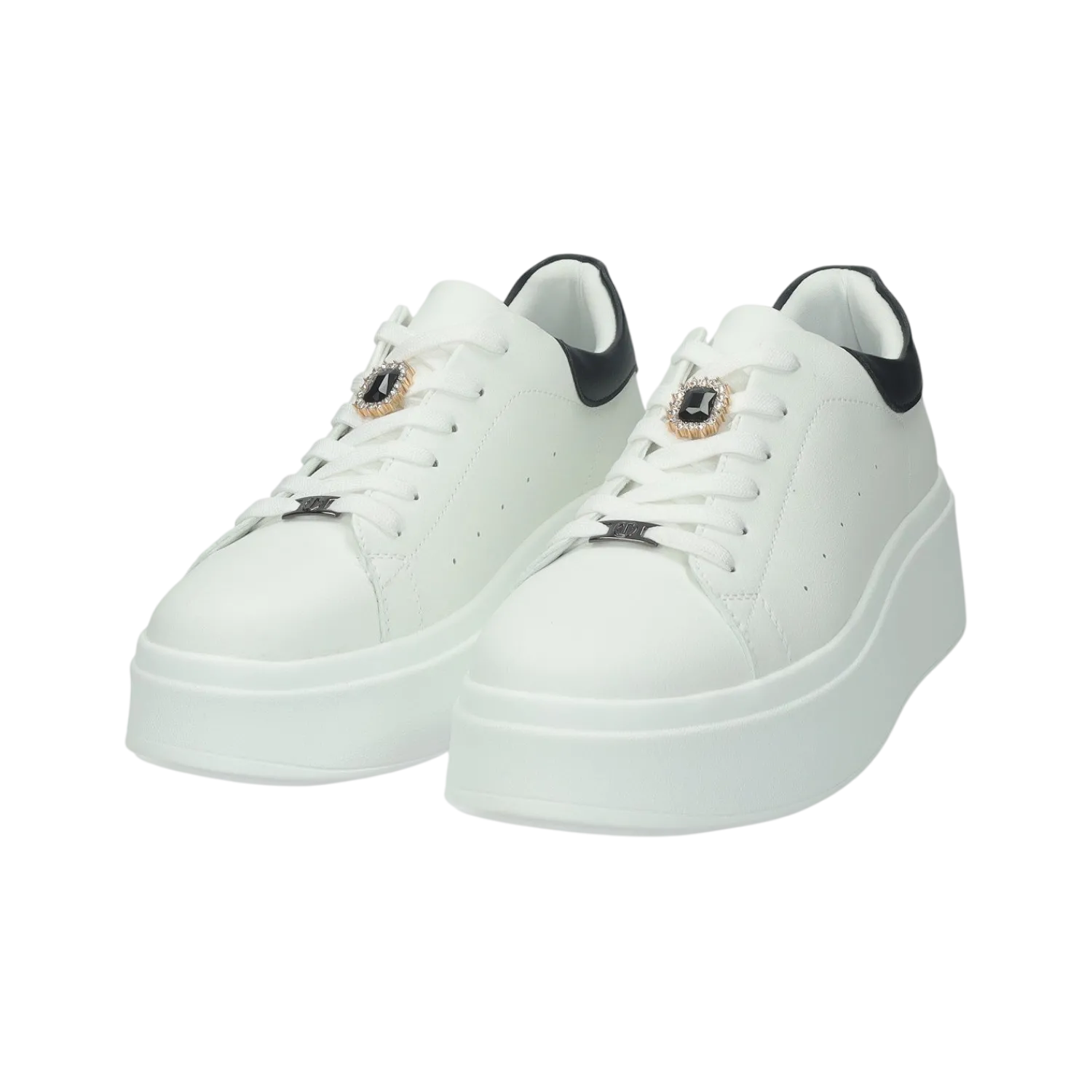 Sneakers>Tata Italia Sneakers con gioiello.Tacco alto 3cm Bianco