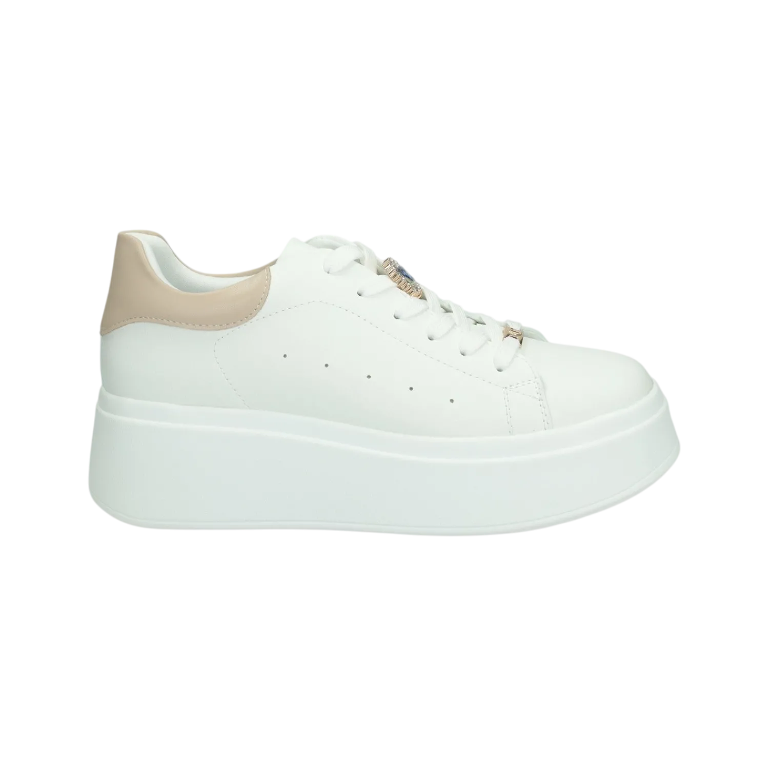 Sneakers>Tata Italia Sneakers con gioiello.Tacco alto 3cm Bianco