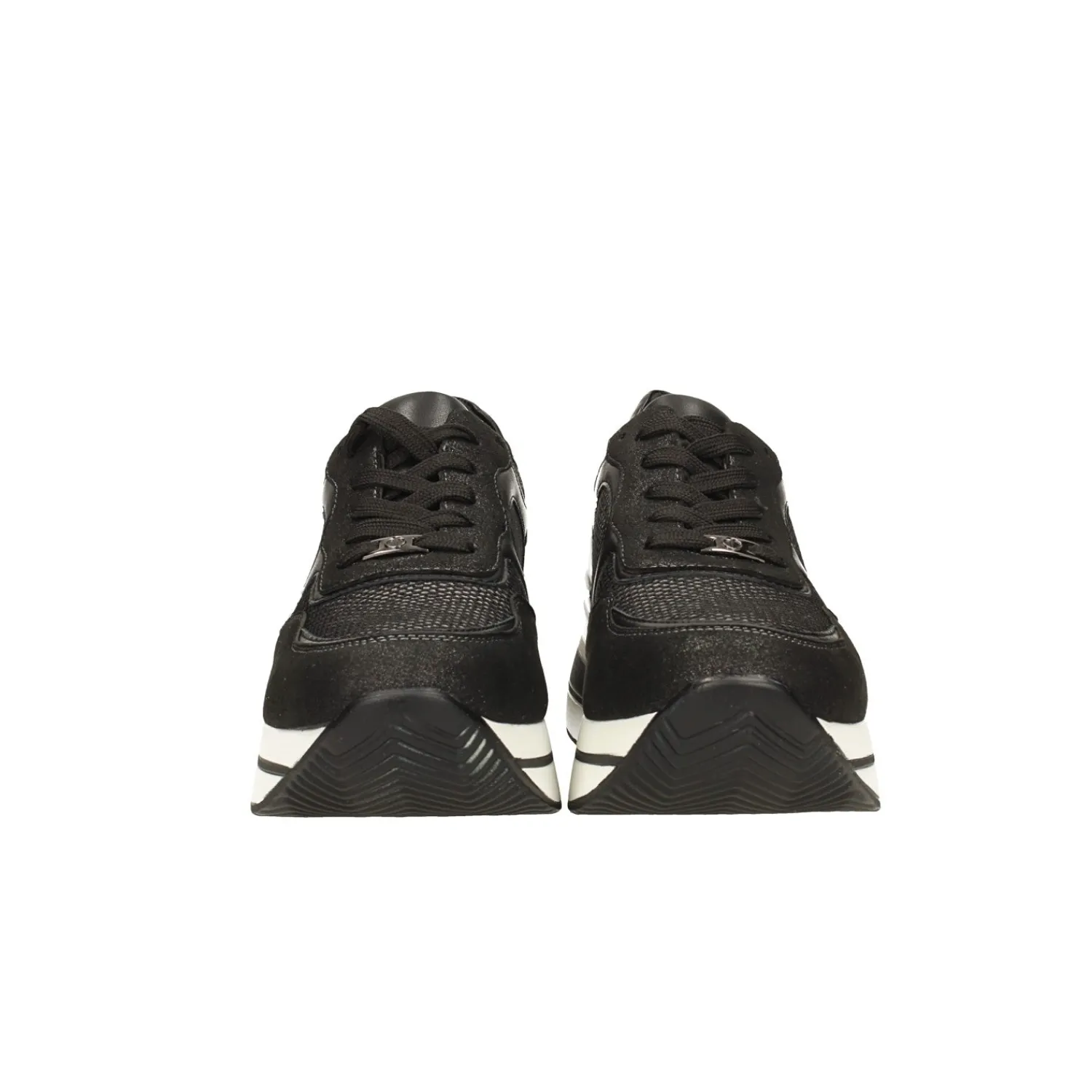 Sneakers|Articoli In Promozione>Tata Italia Sneakers nere con inserti in tessuto. Tacco alto 4cm Argento