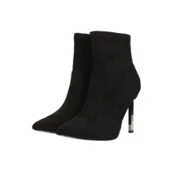 Stivali Bassi|Articoli In Promozione>Tata Italia Stivaletti a punta scamosciati con tacco cromato alto 9cm Nero