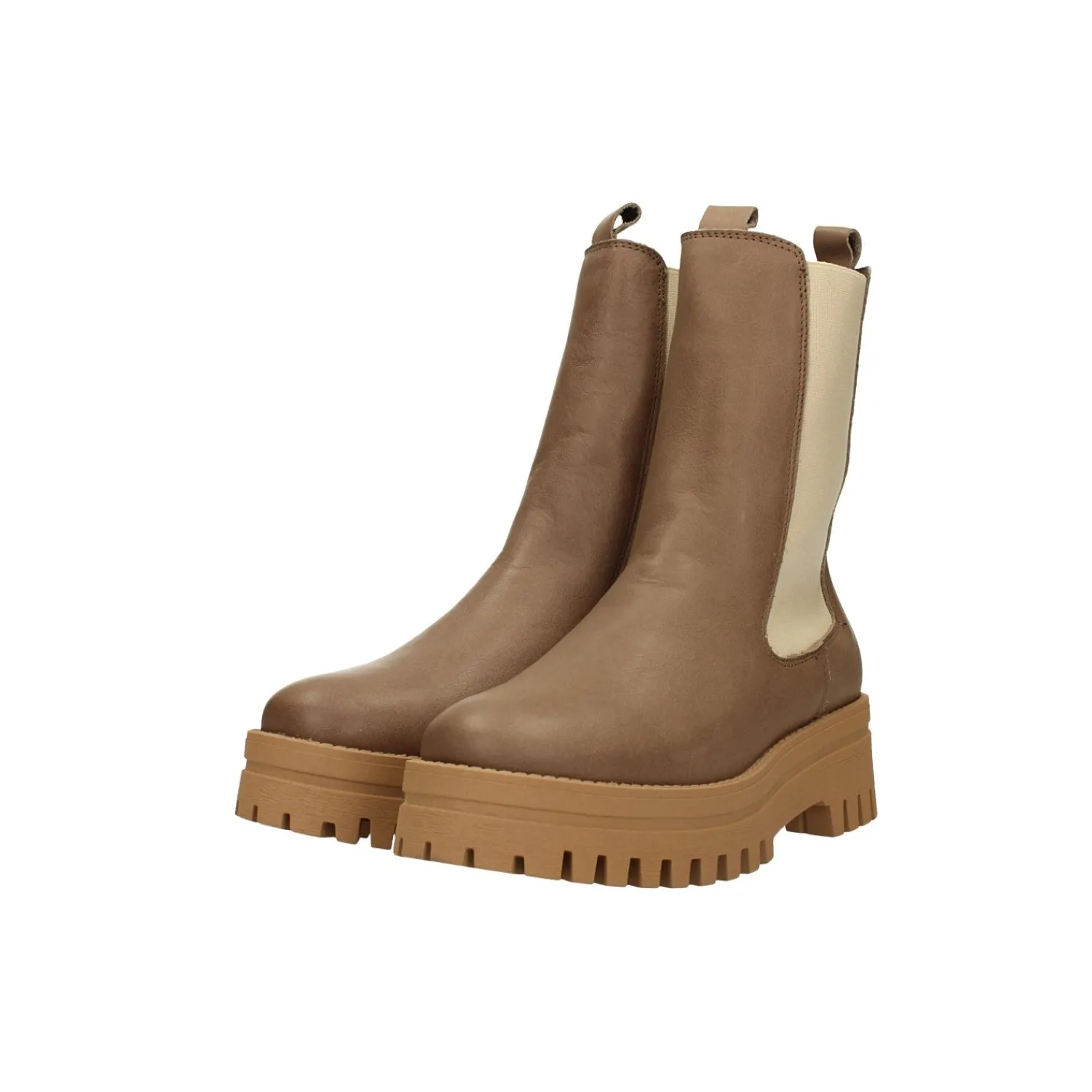 Stivaletti Bassi|Donna>Tata Italia Stivaletti in vera pelle con dettagli chiari a contrasto. Tacco alto 4.5cm Taupe