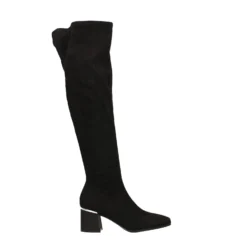 Stivali Con Tacco|Stivali Bassi>Tata Italia Stivali scamosciati con punta squadrata. Tacco alto 6cm Nero