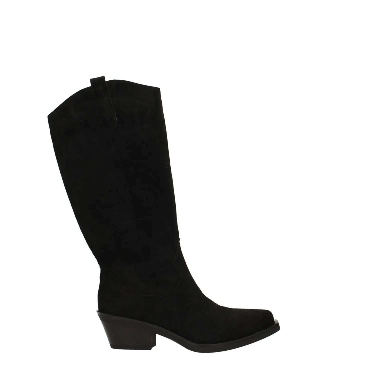 Stivali Bassi|Texani>Tata Italia Stivali texani scamosciati con tacco alto 6cm Nero