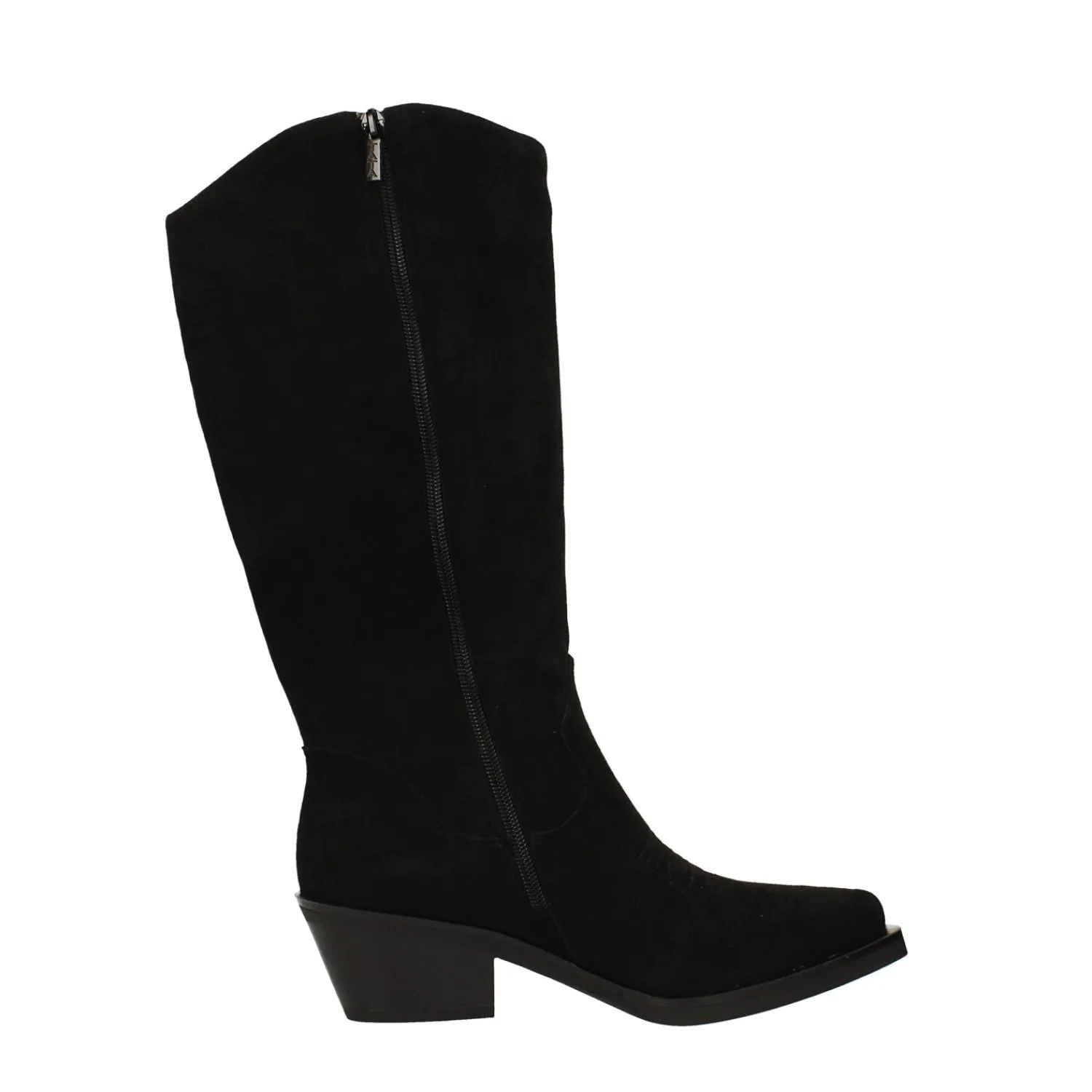 Stivali Bassi|Texani>Tata Italia Stivali texani scamosciati con tacco alto 6cm Nero