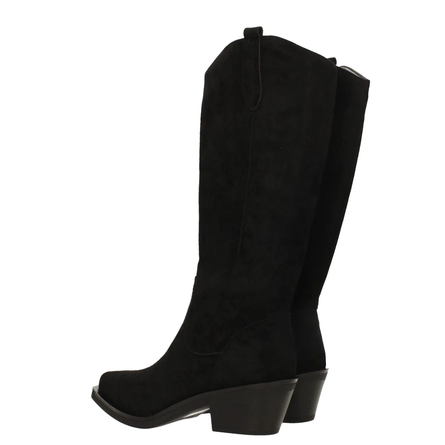 Stivali Bassi|Texani>Tata Italia Stivali texani scamosciati con tacco alto 6cm Nero